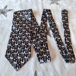 J GARCIA Tie‎ Stonehenge Ltd Silk 3.75” Abstract Geometric Gray Mens Necktie USA
